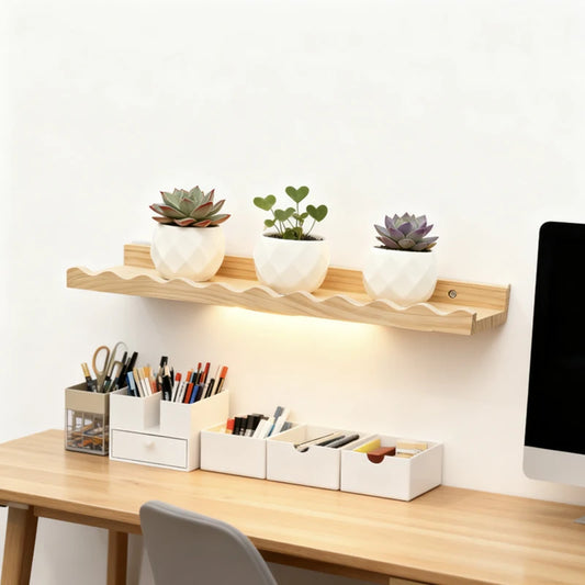 Flytande Vägghydlla i Massivt Furu – Boho & Minimalistisk Design