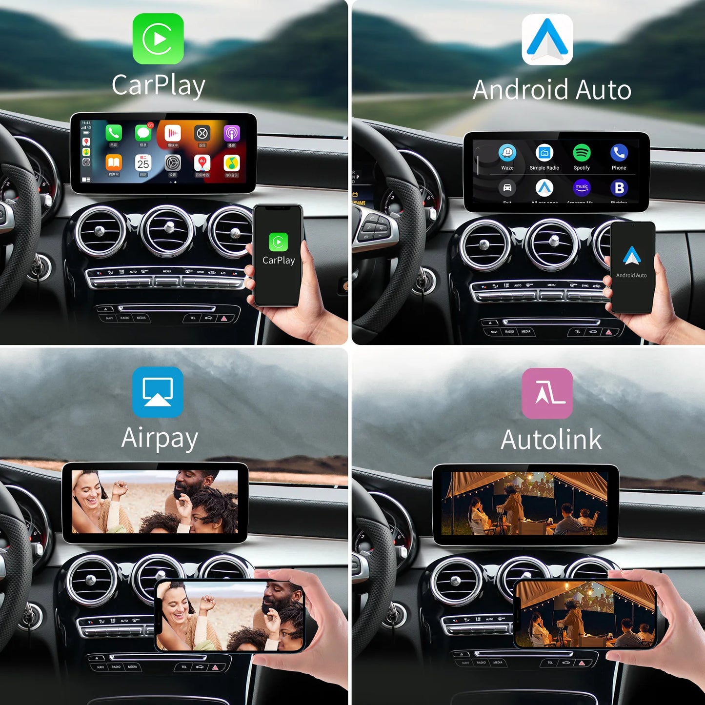 Mercedes-Benz Infotainmentskärm – CarPlay & Android Auto, 10,25" eller 12,3"