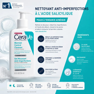 CeraVe Blemish Control Cleanser 236 ml – Ansiktsrengöring mot Akne