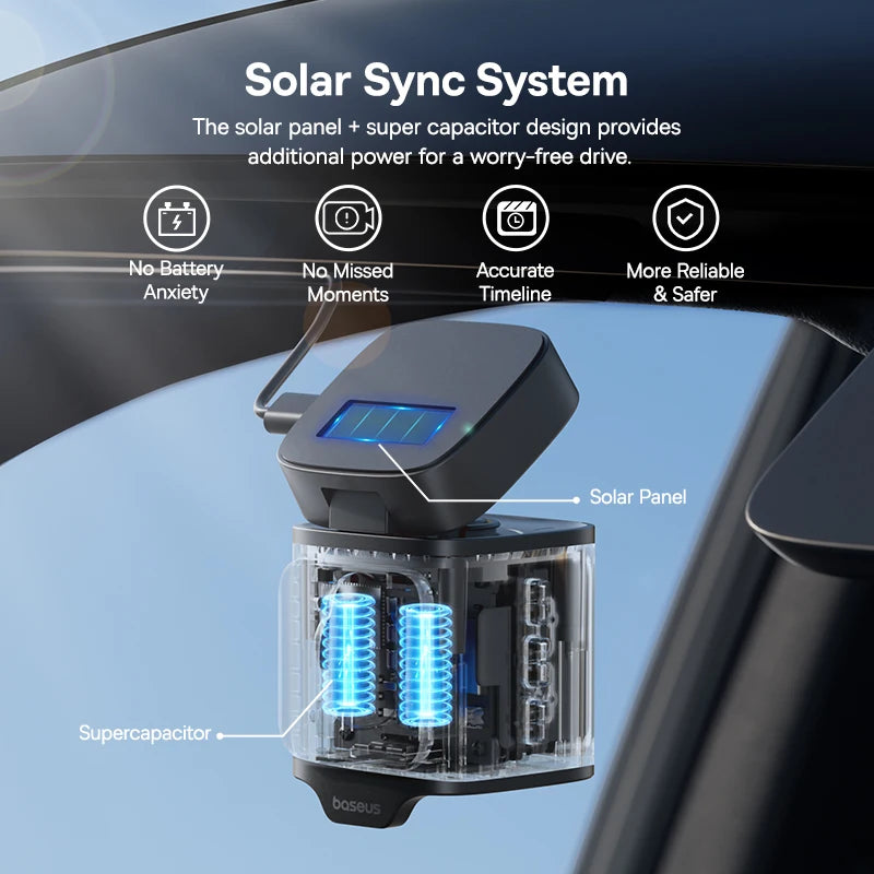 Baseus VD1 Dashcam 3K – Fram & Bak, GPS, WiFi, Parkeringsbevakning