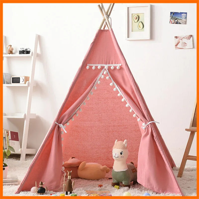 Barntipi Wigwam Beige – Vikbart Indiantält i 2 Storlekar