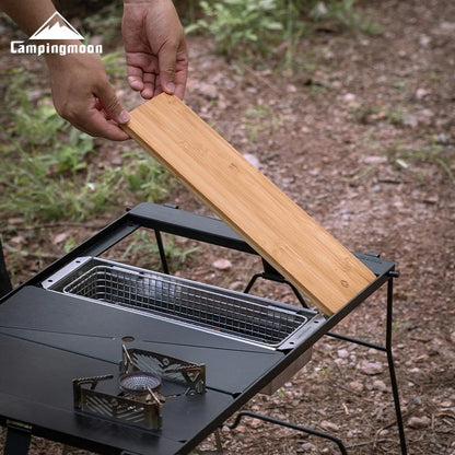Bambu Serveringsbricka för Camping & BBQ – Portabel Träbricka