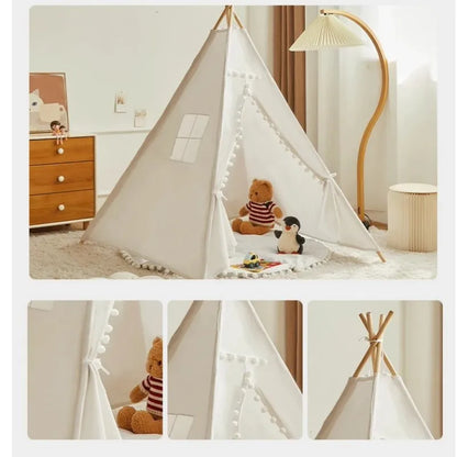Barntipi Wigwam – Vikbart Indiantält för Inomhus & Utomhus, 2 Storlekar