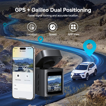 Baseus VD1 Dashcam 3K – Fram & Bak, GPS, WiFi, Parkeringsbevakning