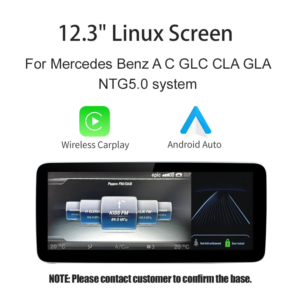 Mercedes-Benz Infotainmentskärm – CarPlay & Android Auto, 10,25" eller 12,3"