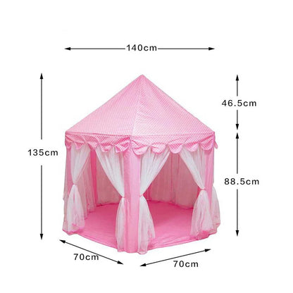 Tipi Lektält Prinsess – Rosa & Lila med Tillval: Ljusslinga, Flaggor & Ljusbollar