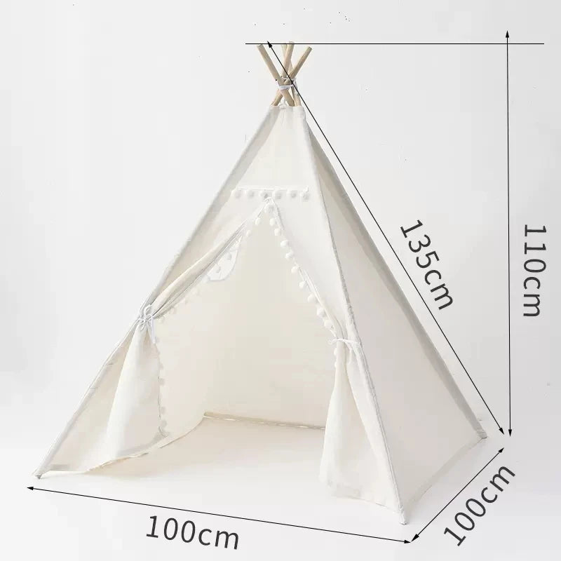 Barntipi Wigwam – Vikbart Indiantält för Inomhus & Utomhus, 2 Storlekar