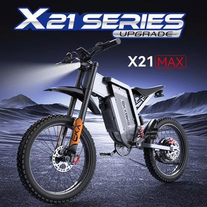 EKX X21 Max Electric Motorcycles 3000W Brushless Gearless Motors 60V30AH Lithium Battery Speed 85Kmh Adult Off Road Ebike