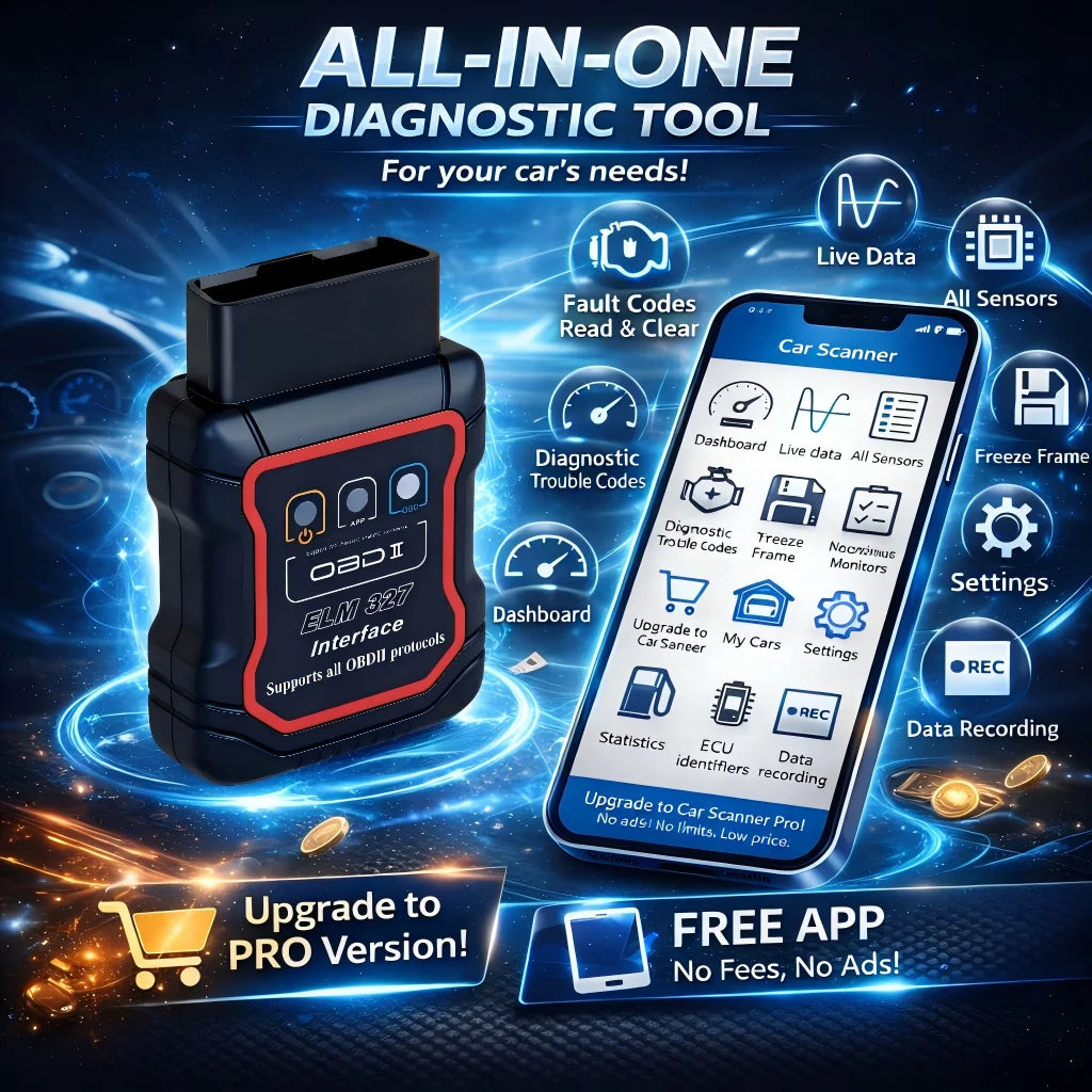 OBD2 Bluetooth 5.0 Scanner – Felkodsläsare för Android & iOS