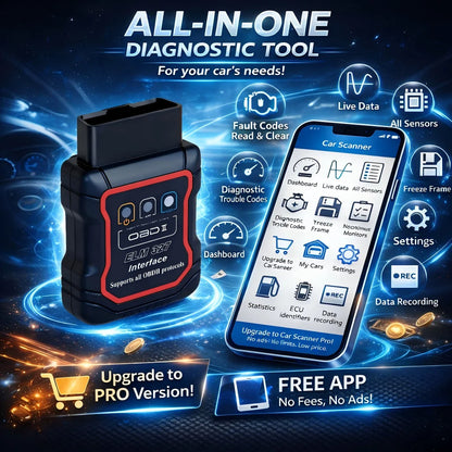 OBD2 Bluetooth 5.0 Scanner – Felkodsläsare för Android & iOS