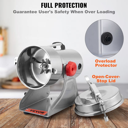 SucceBuy 150-2500g Electric Grain Mill Grinder Commercial Swing Spice Grinders for Dry Herbs Grains Spices Cereals Coffee Corn