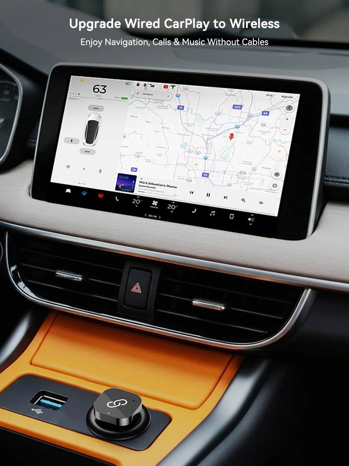 Spedal 2025 Latest Wireless CarPlay Apapter USB CarPlay & Android Auto,Type-C Port,Converts Wired to Wireless,Plug & Play,Auto-C