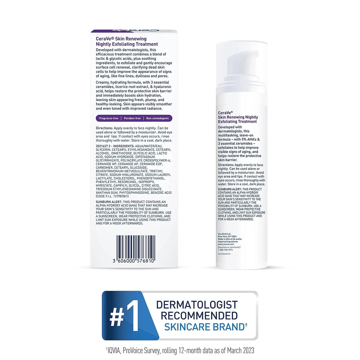 CeraVe Nattserum med Glykolsyra & Mjölksyra – 5% AHA