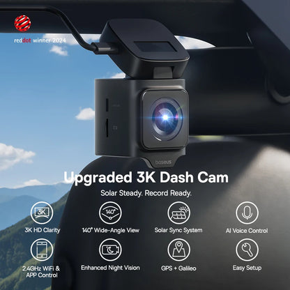 Baseus VD1 Dashcam 3K – Fram & Bak, GPS, WiFi, Parkeringsbevakning