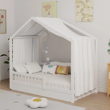 House Bed Canopy, Bed Canopy House Beds Made of Cotton Muslin, Fabric Canopy for House Canopy  Bed Children's Room Decoration