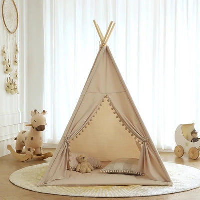 Barntipi Wigwam Beige – Vikbart Indiantält i 2 Storlekar