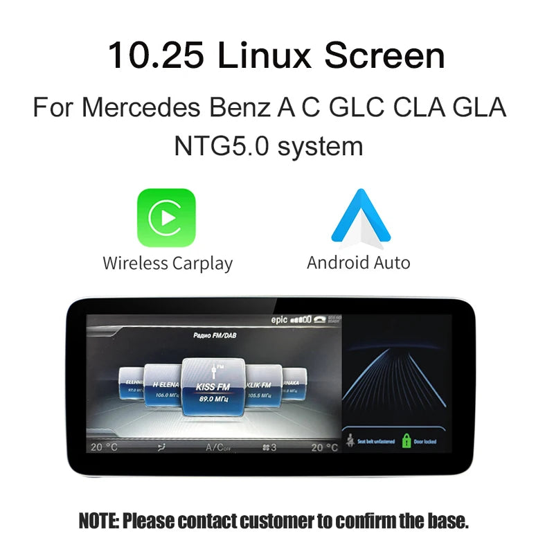 Mercedes-Benz Infotainmentskärm – CarPlay & Android Auto, 10,25" eller 12,3"