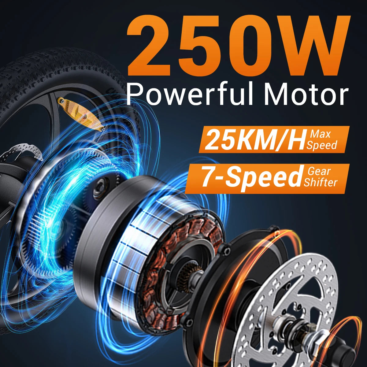 HillMiles MilePort 1 Vikbar Elcykel – 250W, Fat Tires, 100 km Räckvidd