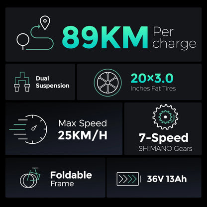 ENGWE Dolphin Hopfällbar Elcykel 250W – 89 km Räckvidd