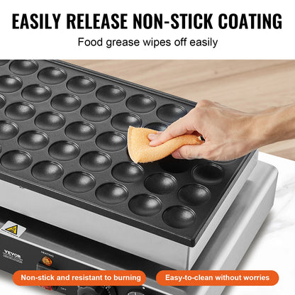 SucceBuy 50Pcs Mini Dutch Pancake Maker Dorayaki Baker Machine Commercial Non-stick Waffle Maker Dual Temp & Time Control