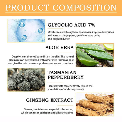 Glykolsyra Toner 7% – Exfolierande Ansiktsvatten 100 ml
