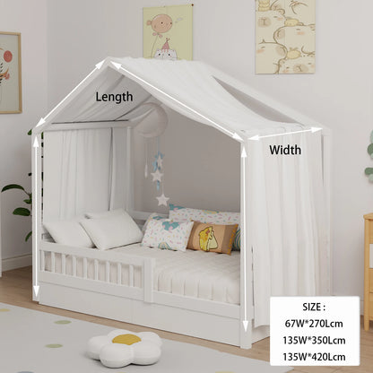House Bed Canopy, Bed Canopy House Beds Made of Cotton Muslin, Fabric Canopy for House Canopy  Bed Children's Room Decoration