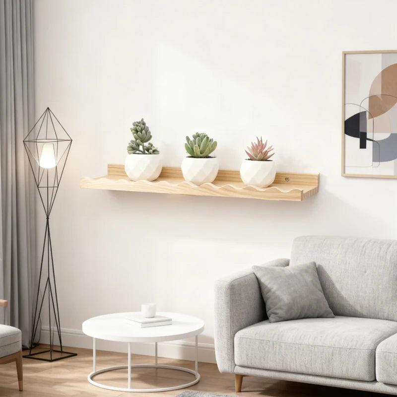 Flytande Vägghydlla i Massivt Furu – Boho & Minimalistisk Design