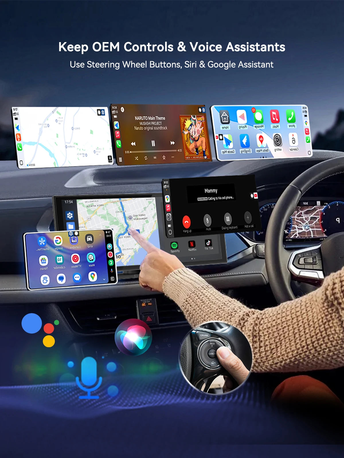 Spedal 2025 Latest Wireless CarPlay Apapter USB CarPlay & Android Auto,Type-C Port,Converts Wired to Wireless,Plug & Play,Auto-C