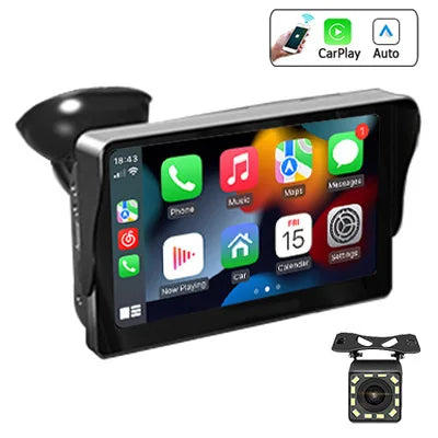 Bilradio 7" Touchskärm – Trådlös CarPlay & Android Auto, GPS